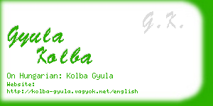 gyula kolba business card